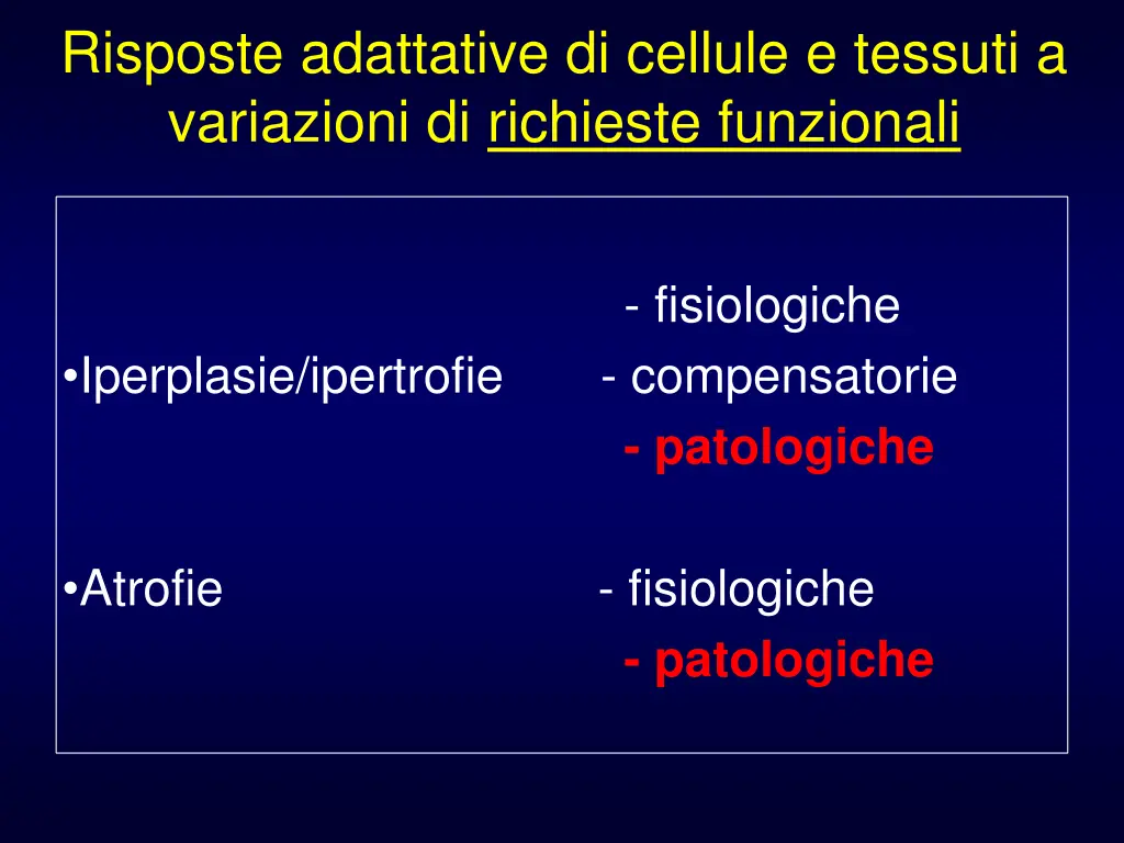 risposte adattative di cellule e tessuti