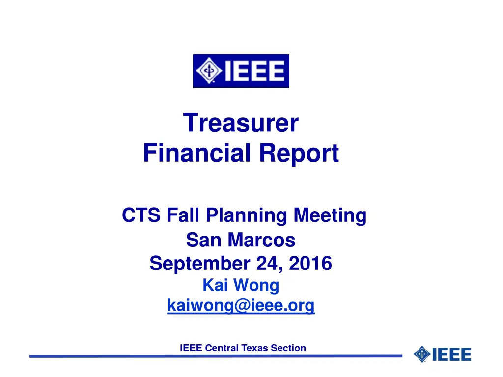 treasurer financial report