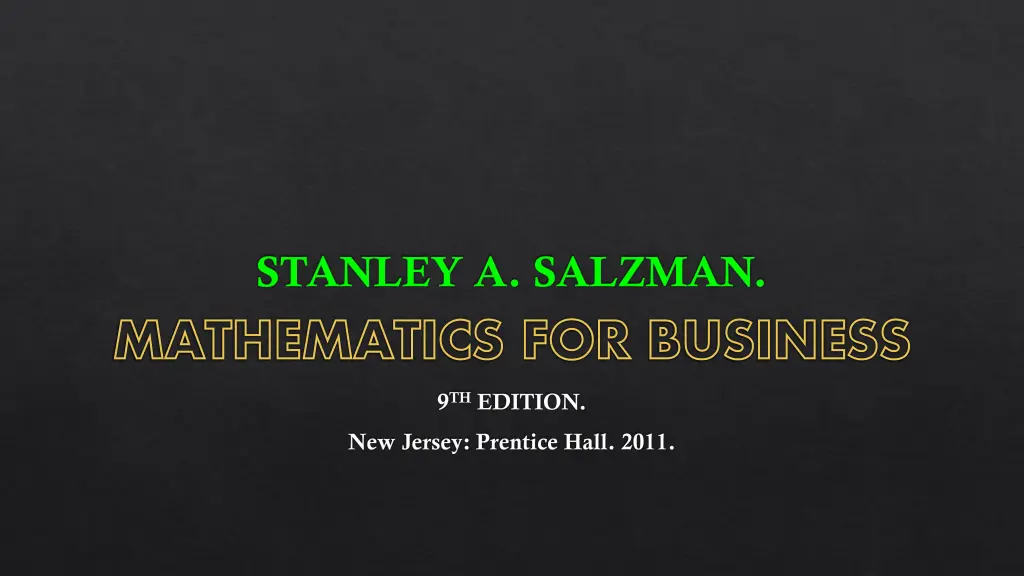 stanley a salzman mathematics for business