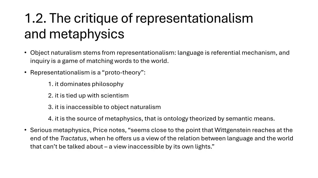 1 2 the critique of representationalism