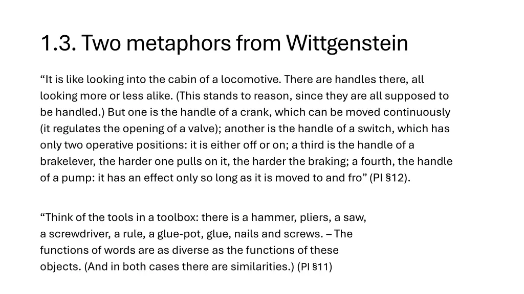 1 3 two metaphors from wittgenstein