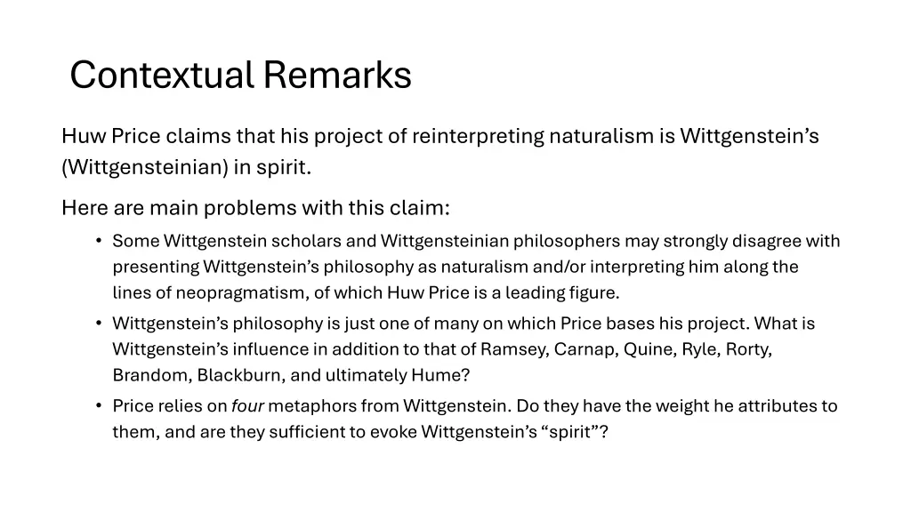 contextual remarks