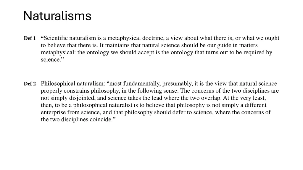 naturalisms