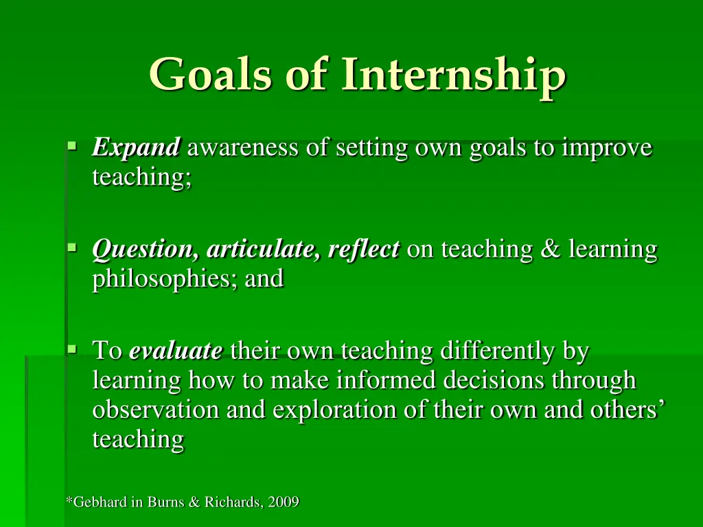 goals of internship 1