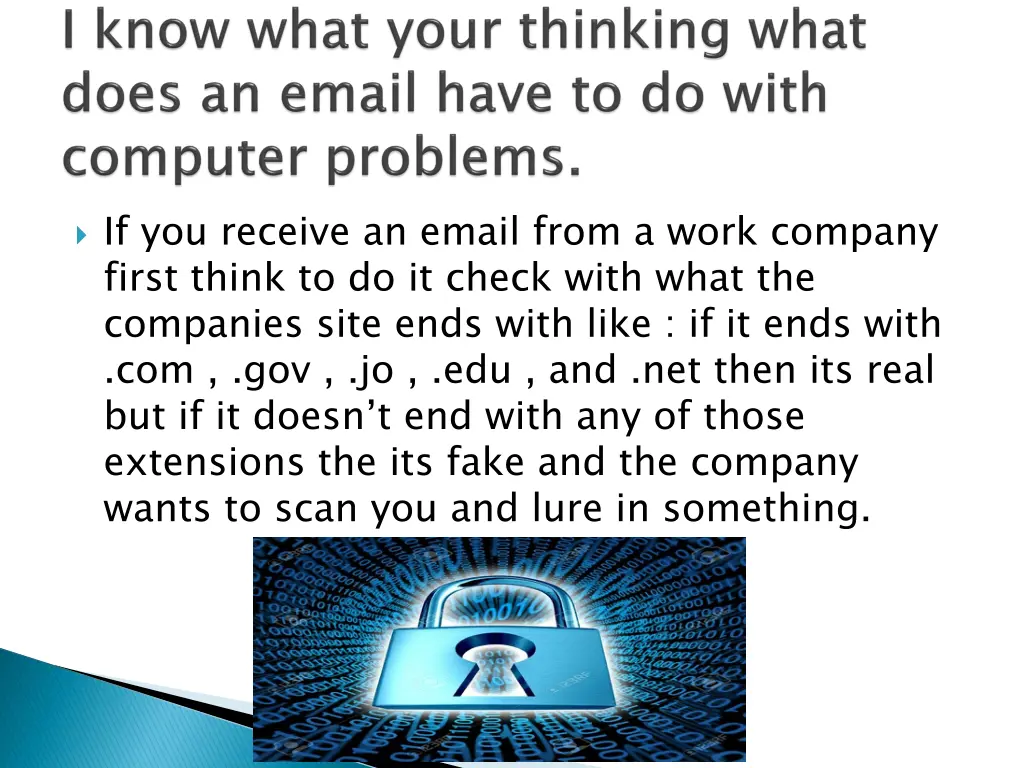 if you receive an email from a work company first