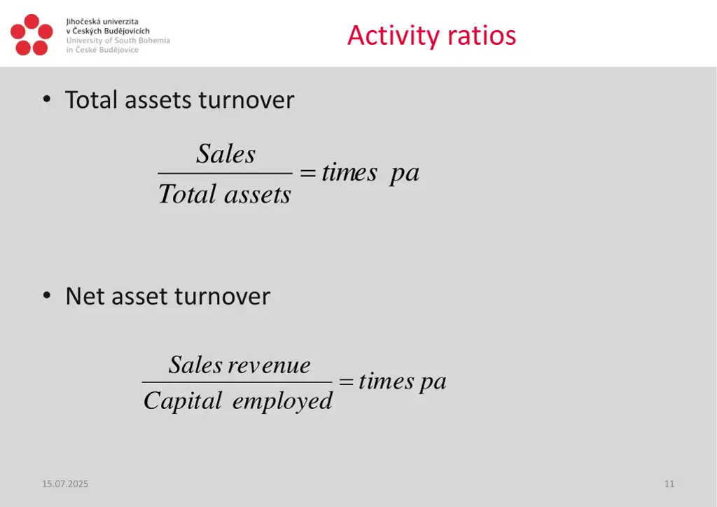 activity ratios 1
