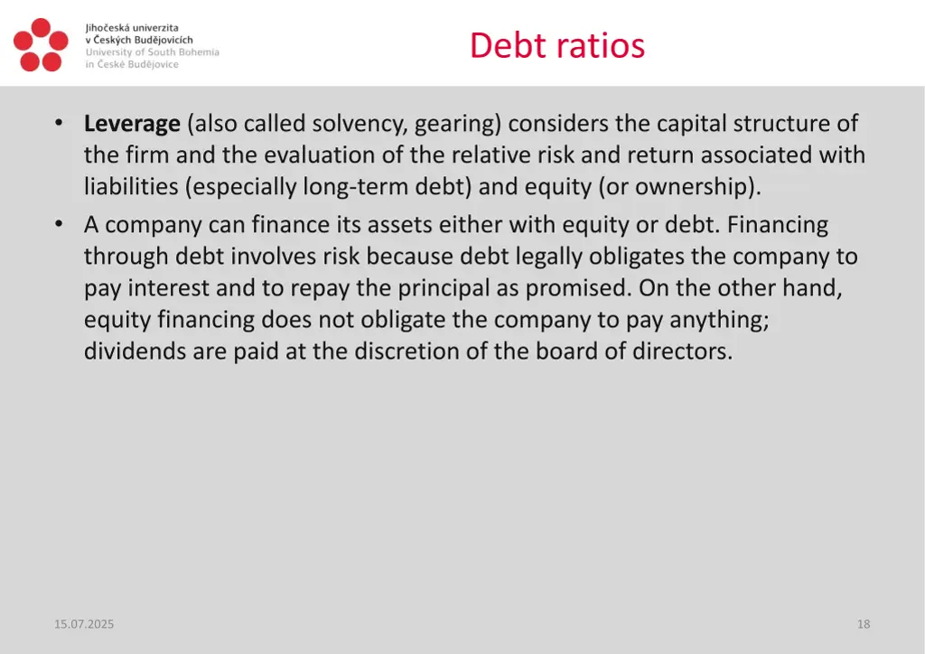debt ratios