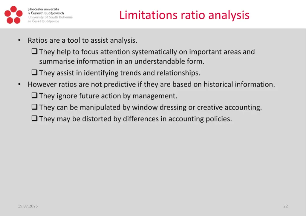 limitations ratio analysis