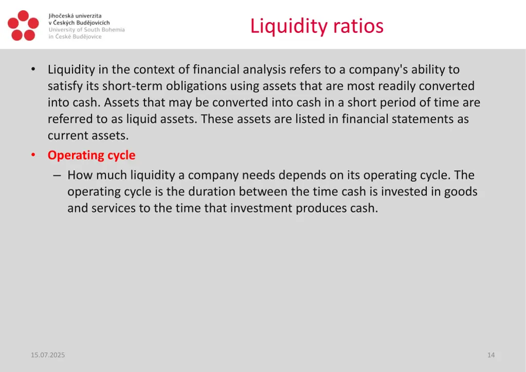 liquidity ratios