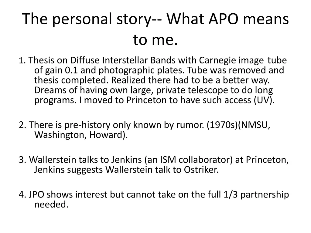 the personal story what apo means to me