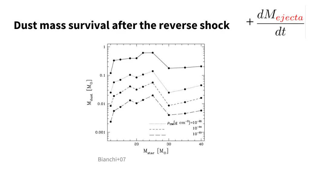 dust mass survival after the reverse shock