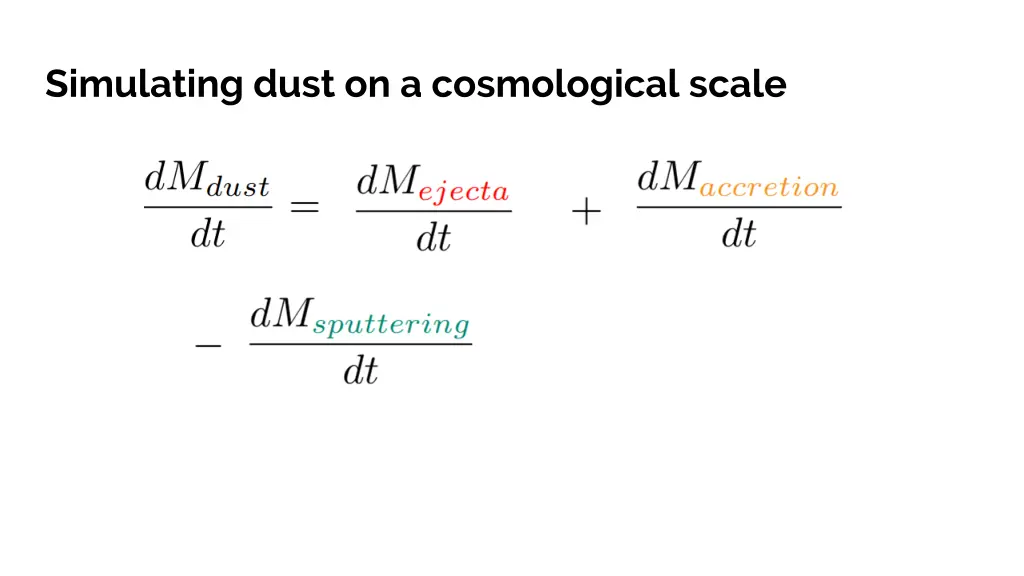 simulating dust on a cosmological scale 2