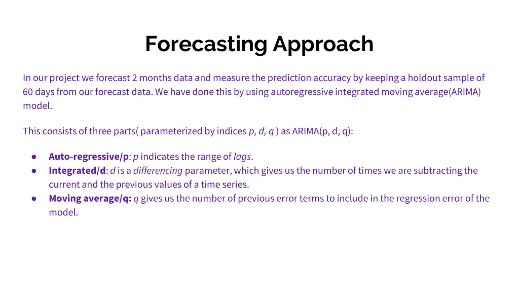 forecasting approach