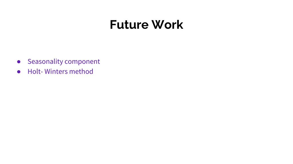 future work