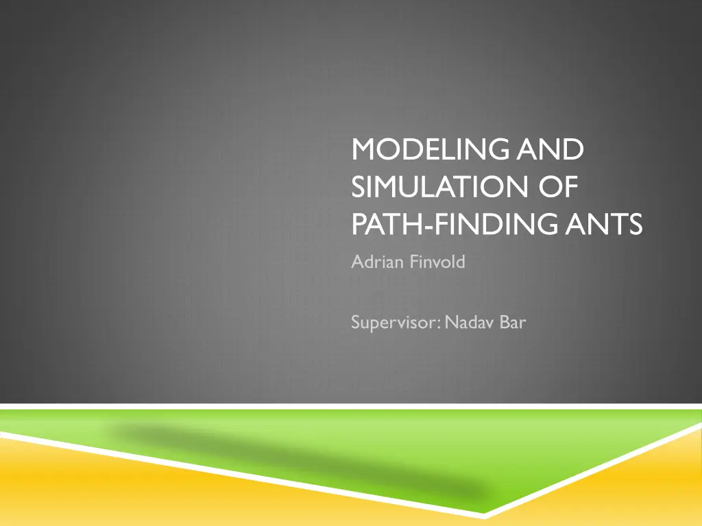 modeling and simulation of path finding ants