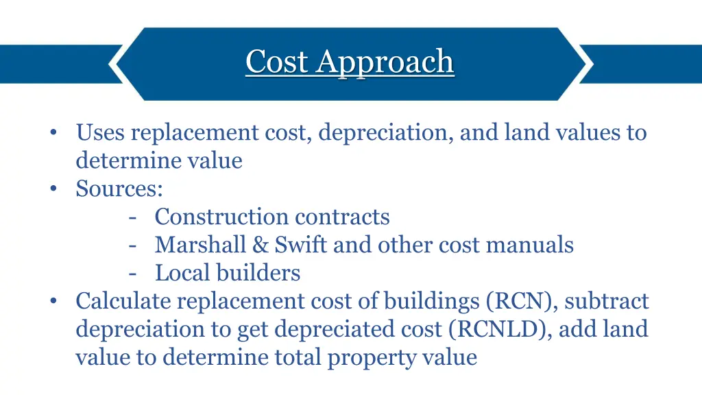 cost approach