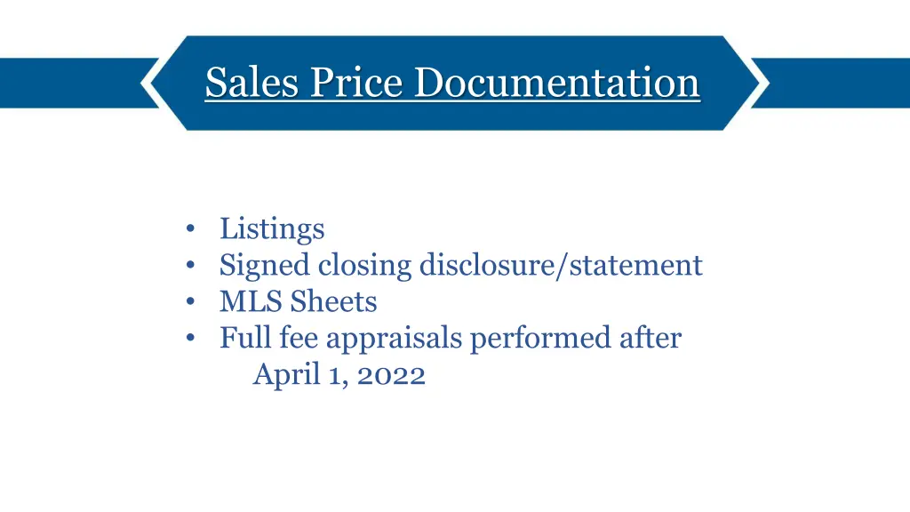sales price documentation