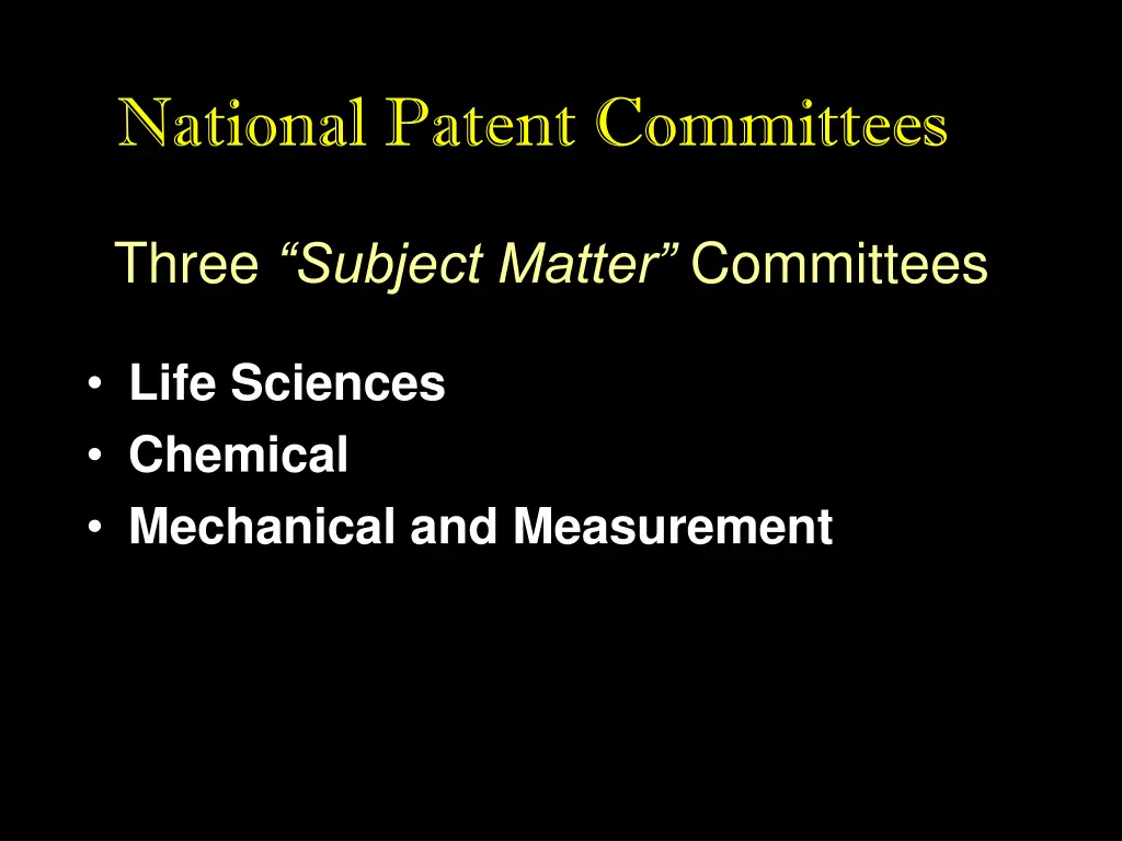national patent committees