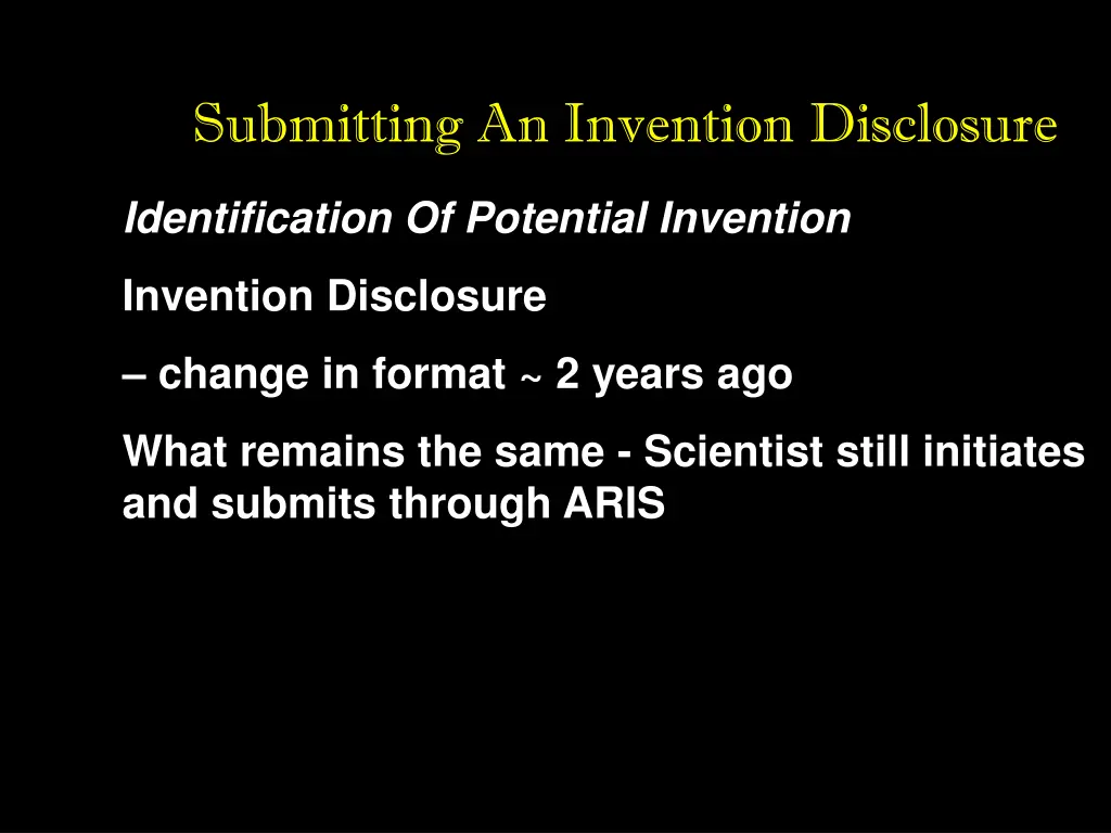 submitting an invention disclosure