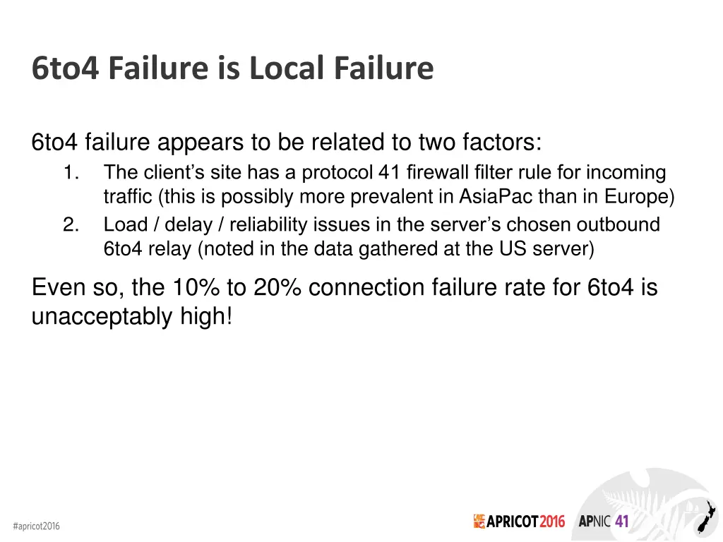 6to4 failure is local failure