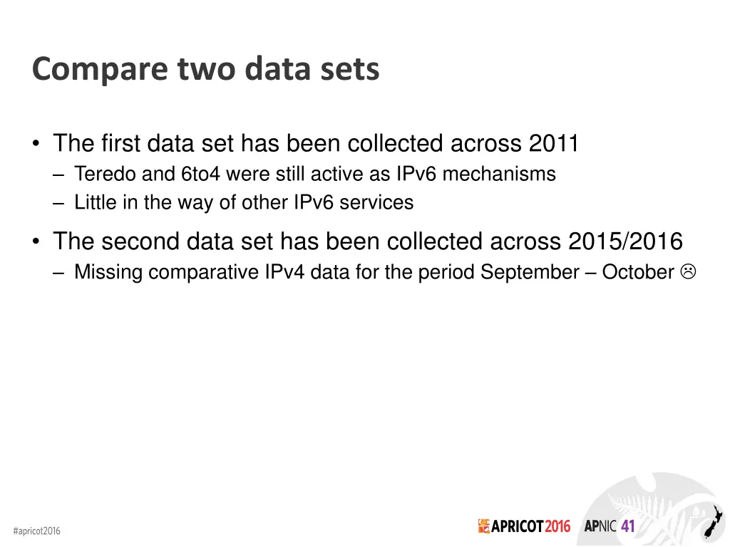 compare two data sets