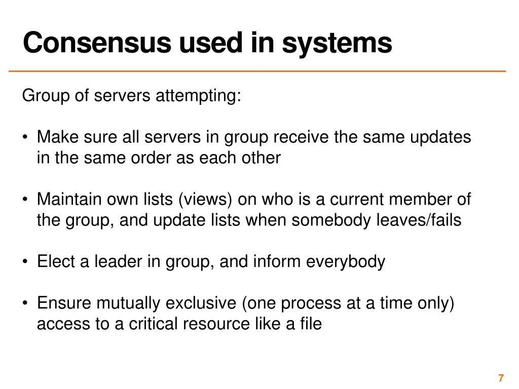 consensus used in systems