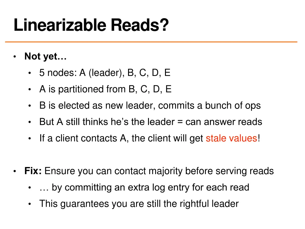 linearizable reads