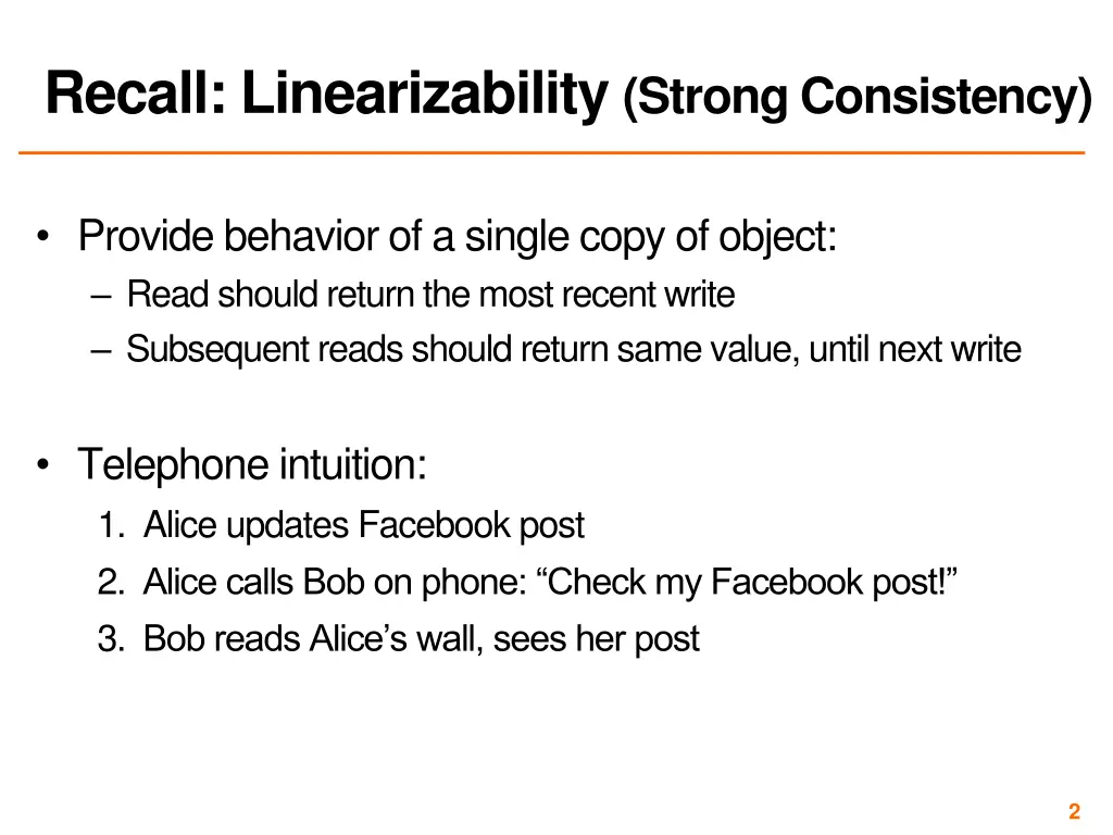 recall linearizability strong consistency