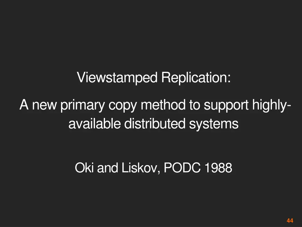 viewstamped replication