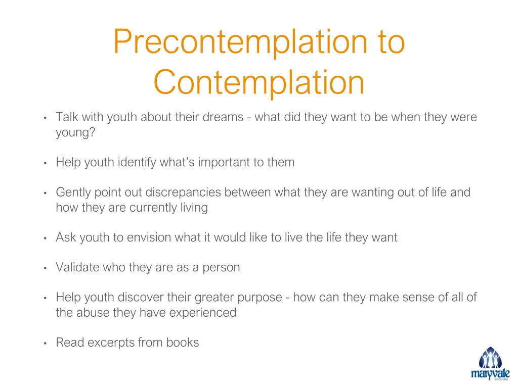 precontemplation to contemplation