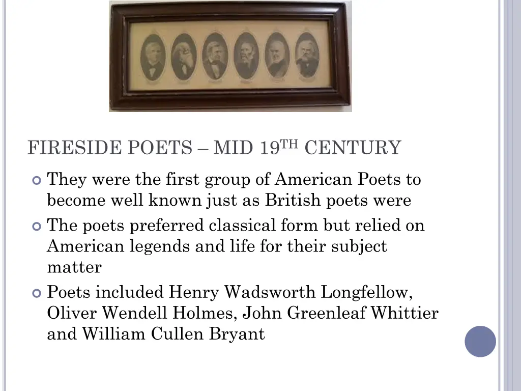 fireside poets mid 19 th century