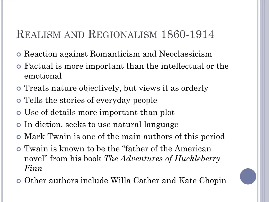 r ealism and r egionalism 1860 1914