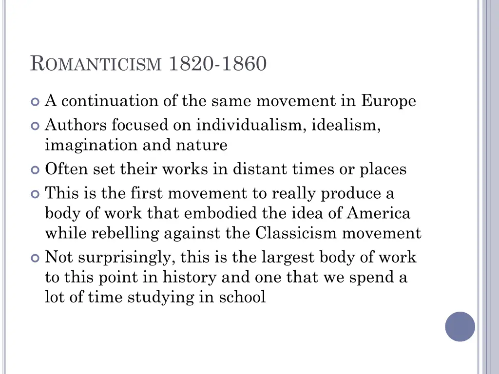 r omanticism 1820 1860