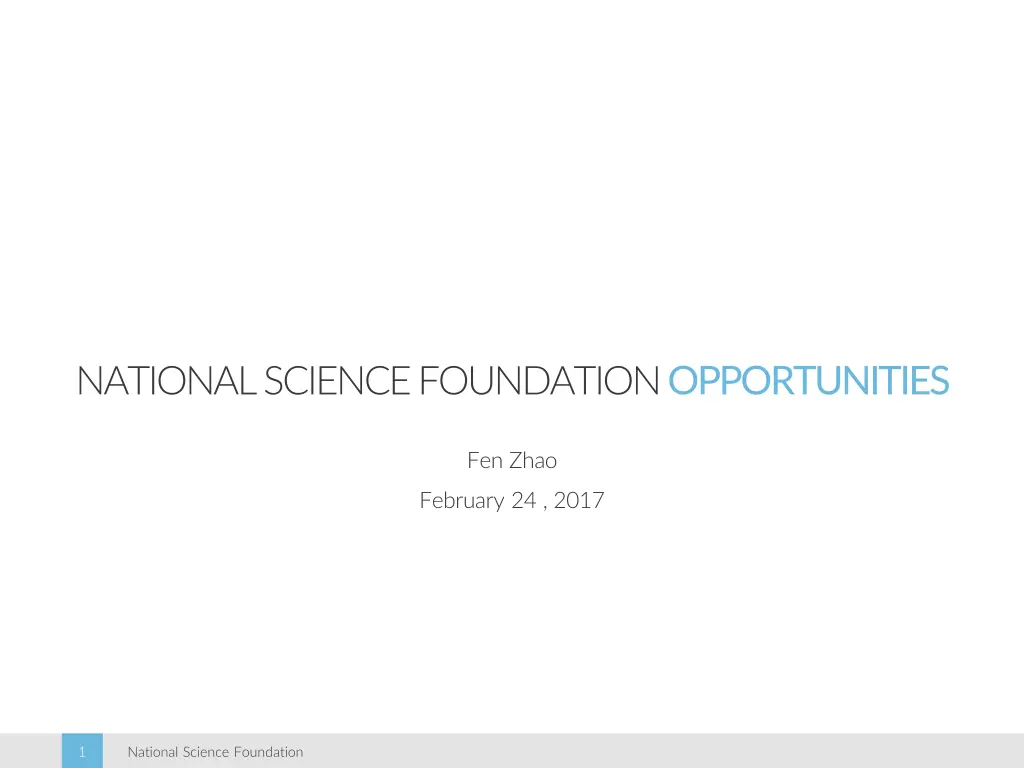 national science foundation opportunities