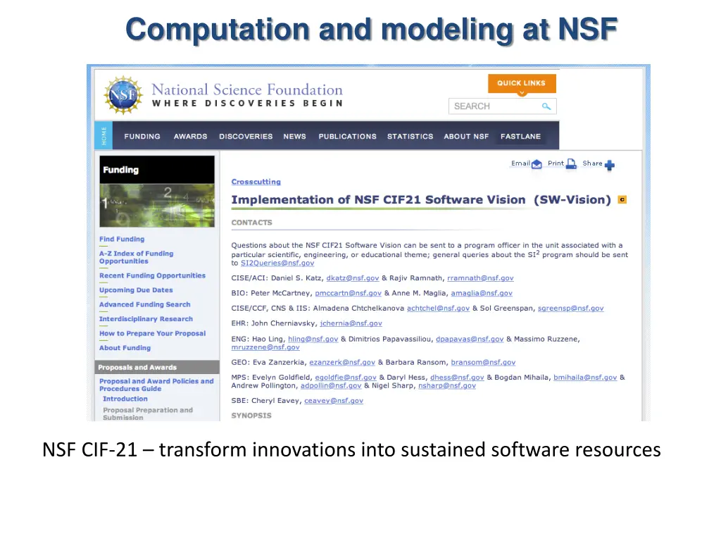computation and modeling at nsf 1