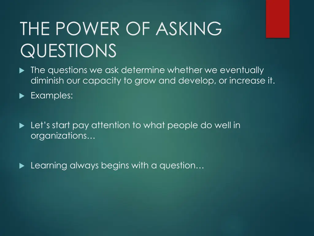 the power of asking questions the questions
