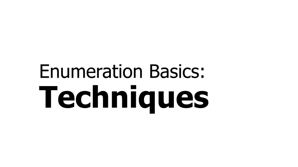 enumeration basics techniques