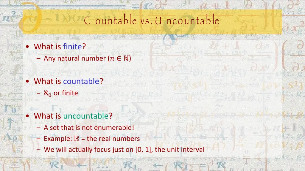 c ountable vs u ncountable