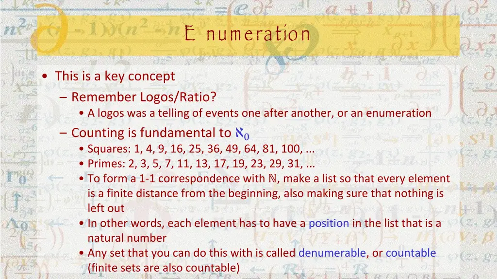 e numeration