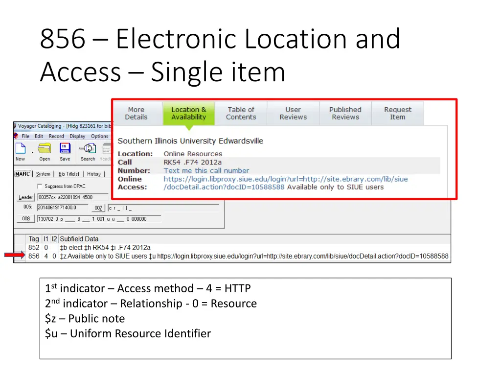 856 electronic location and access single item