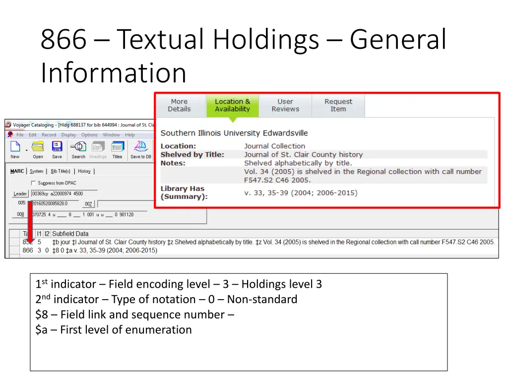866 textual holdings general information