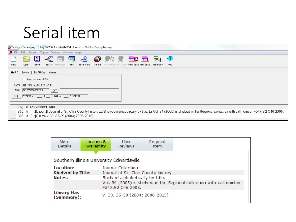 serial item 1