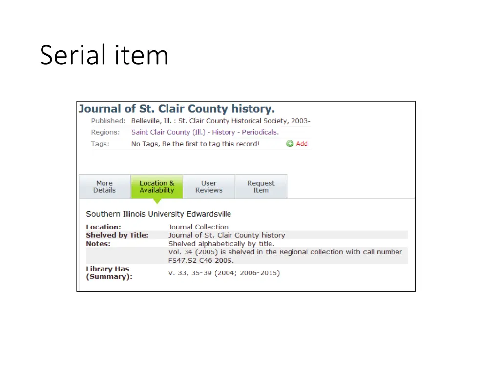 serial item