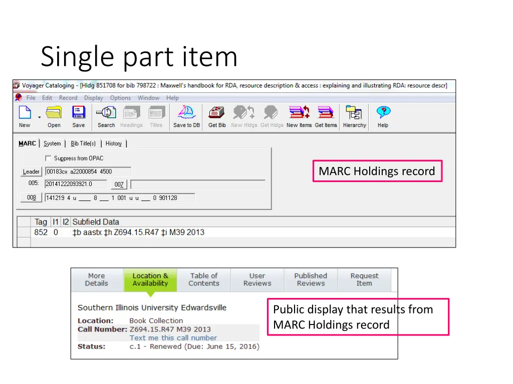 single part item 1