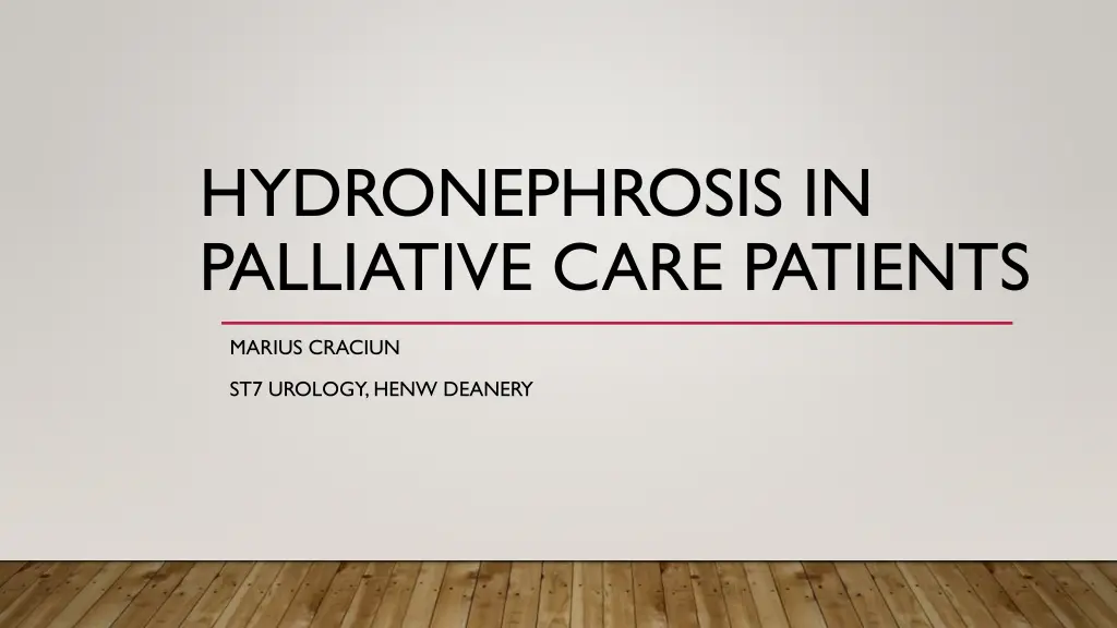 hydronephrosis in palliative care patients