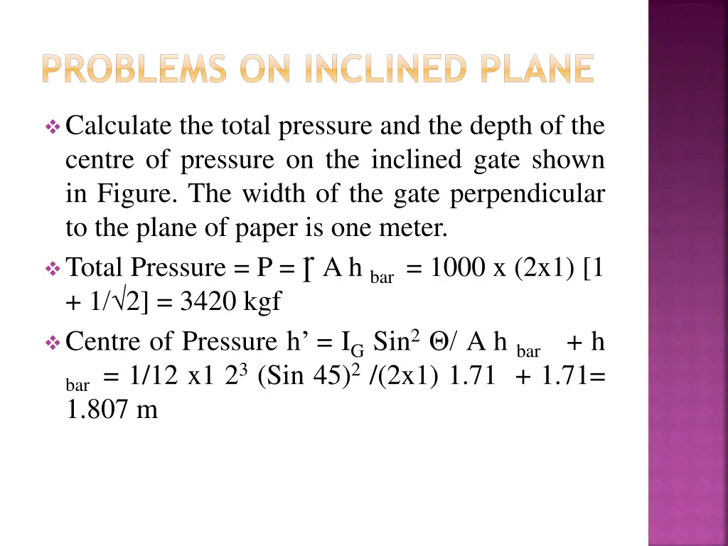 problems on inclined plane