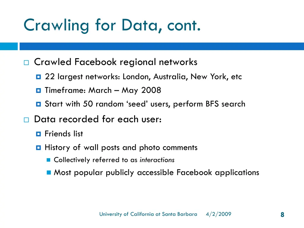 crawling for data cont