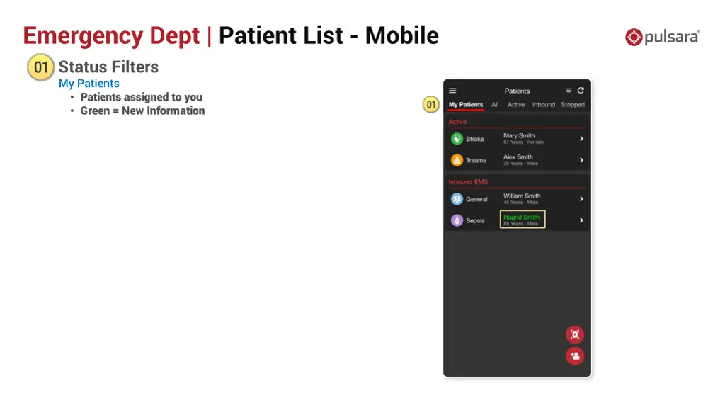 emergency dept patient list mobile 1