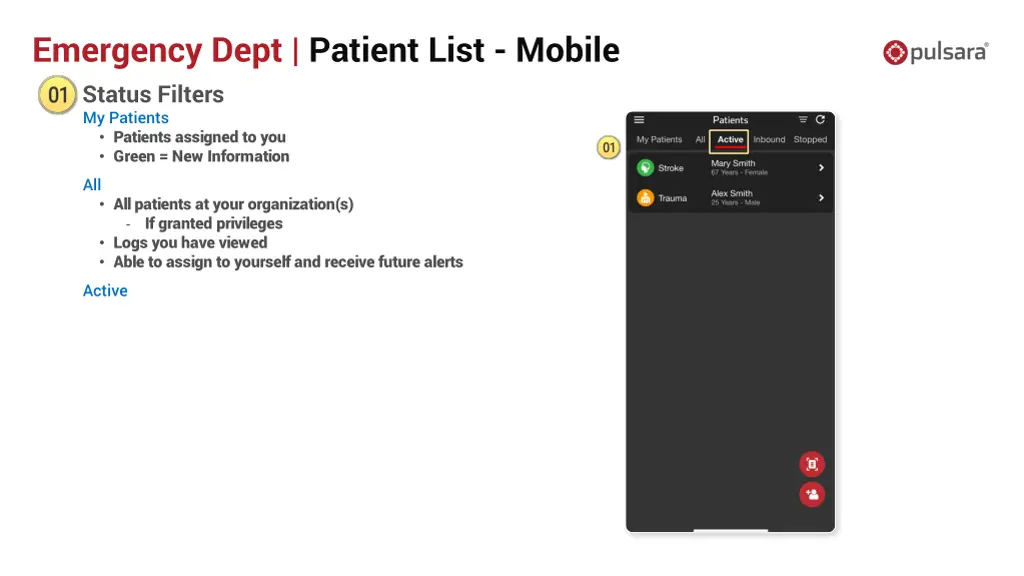 emergency dept patient list mobile 4