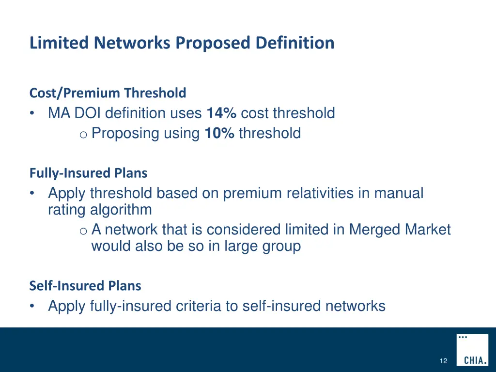 limited networks proposed definition